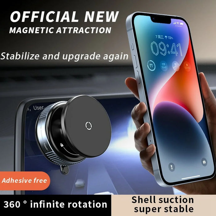X97 Car Phone Mount Magnetic Dashboard Holder Suction Cup Smartphone Bracket - Black - 2