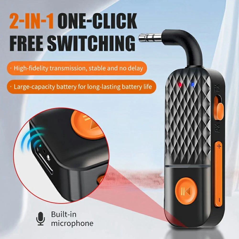 T90 AUX 3.5mm Car Bluetooth-Compatible Adapter Wireless Audio Transmitter Receiver - 2