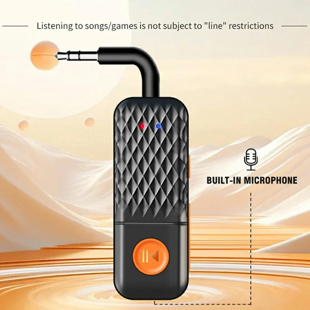 T90 AUX 3.5mm Car Bluetooth-Compatible Adapter Wireless Audio Transmitter Receiver - 3