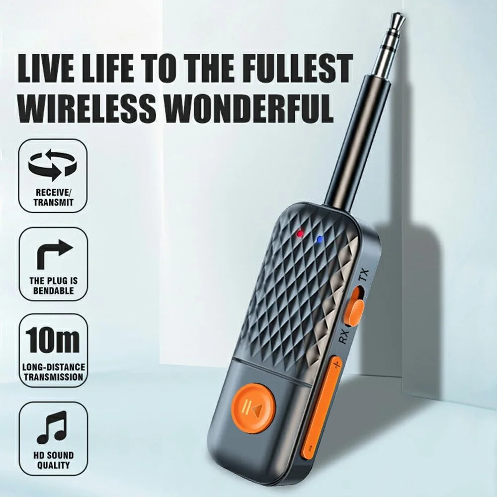 T90 AUX 3.5mm Car Bluetooth-Compatible Adapter Wireless Audio Transmitter Receiver - 5