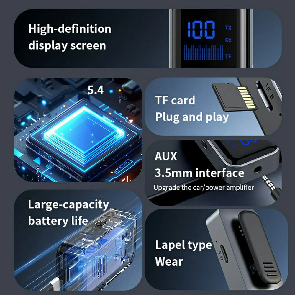 M20 Wireless AUX Receiver Transmitter Lavalier Clip Bluetooth-compatible 5.4 Adapter for Car Home Audio - 3