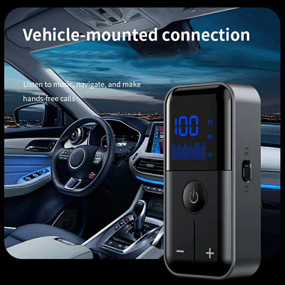M20 Wireless AUX Receiver Transmitter Lavalier Clip Bluetooth-compatible 5.4 Adapter for Car Home Audio - 5