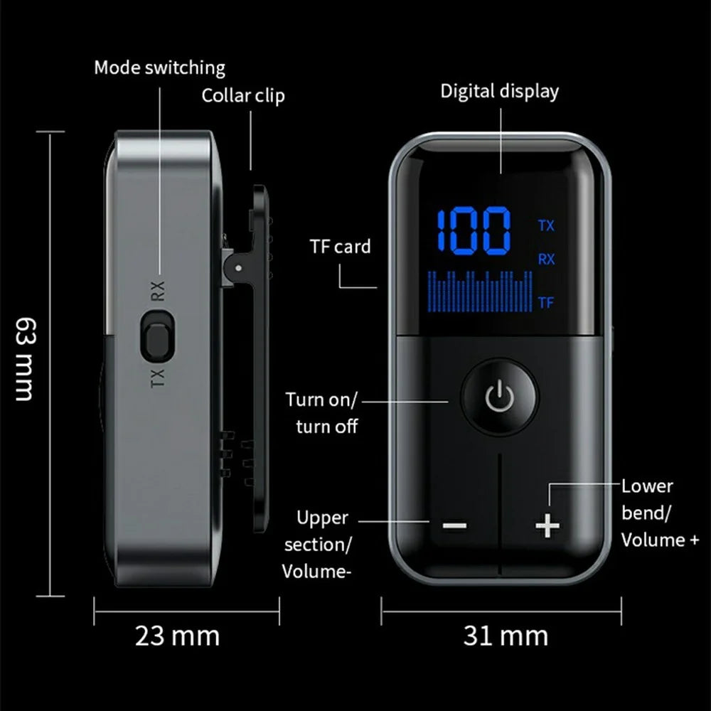 M20 Wireless AUX Receiver Transmitter Lavalier Clip Bluetooth-compatible 5.4 Adapter for Car Home Audio - 7