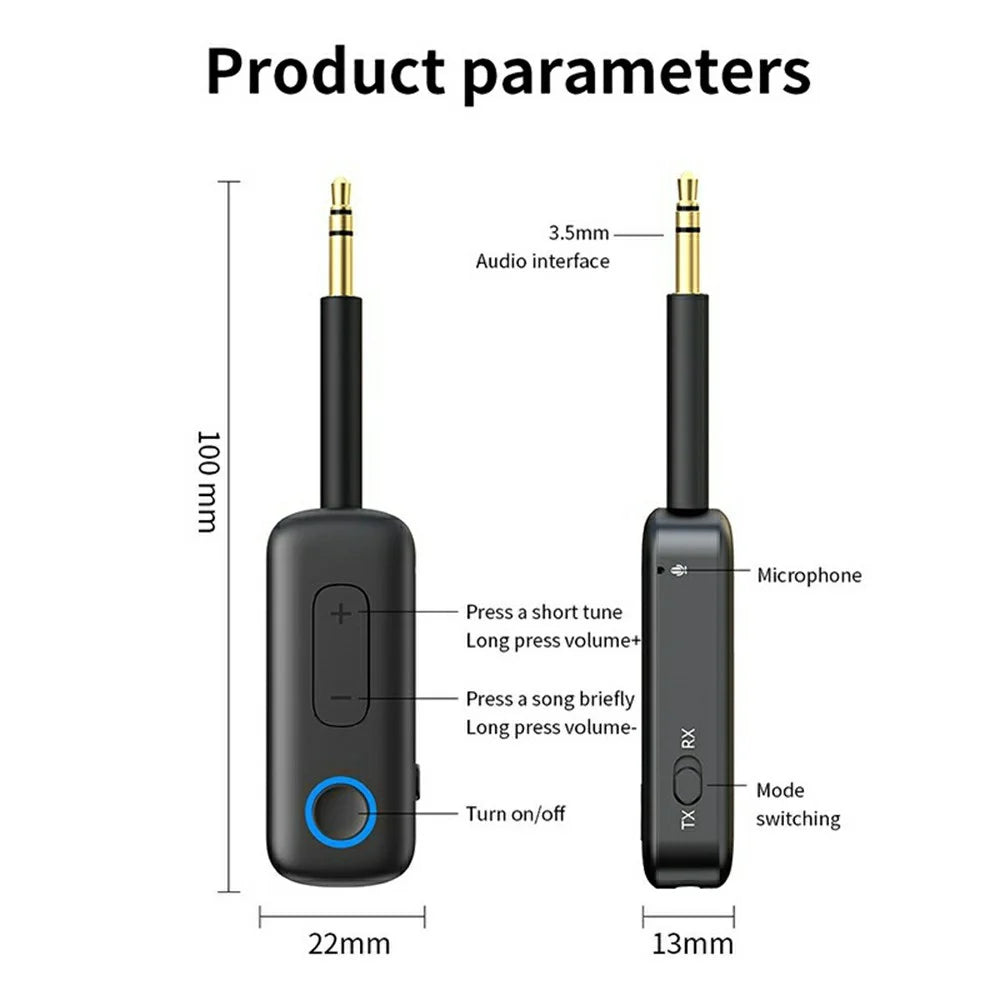 M33 2 In 1 Bluetooth-compatible 5.4 Receiver Transmitter for Car AUX TV Wireless Audio Adapter - 7