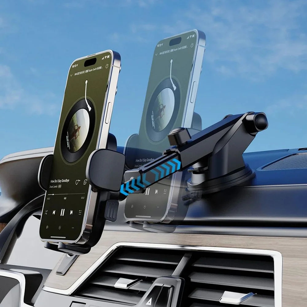 DUDAO F2N Car Air Vent Phone Holder Adjustable Clip Mount Universal Compatibility 4-7 Inch Smartphone - Black Extended Version - 4