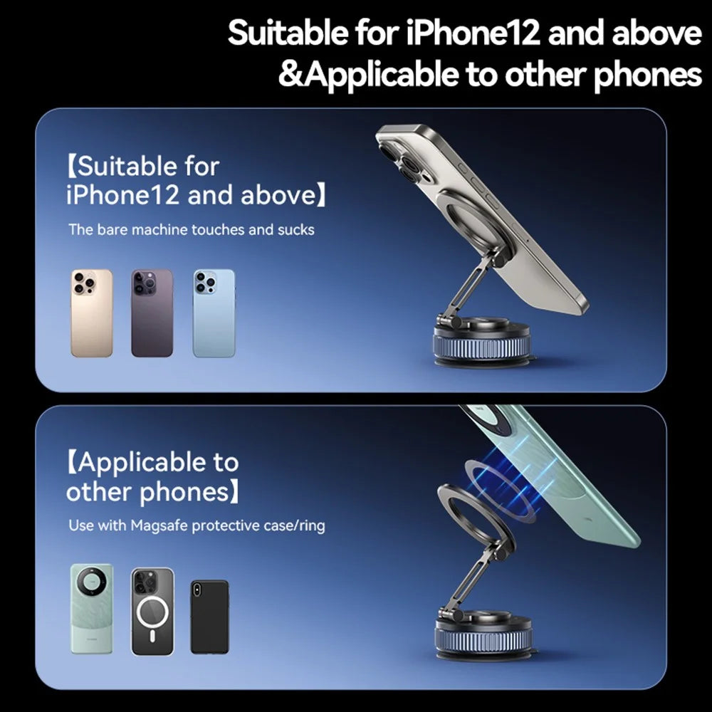 USAMS ZJ084 Vacuum Suction Cup Magnetic Phone Mount Holder 720-Degree Rotation - 6