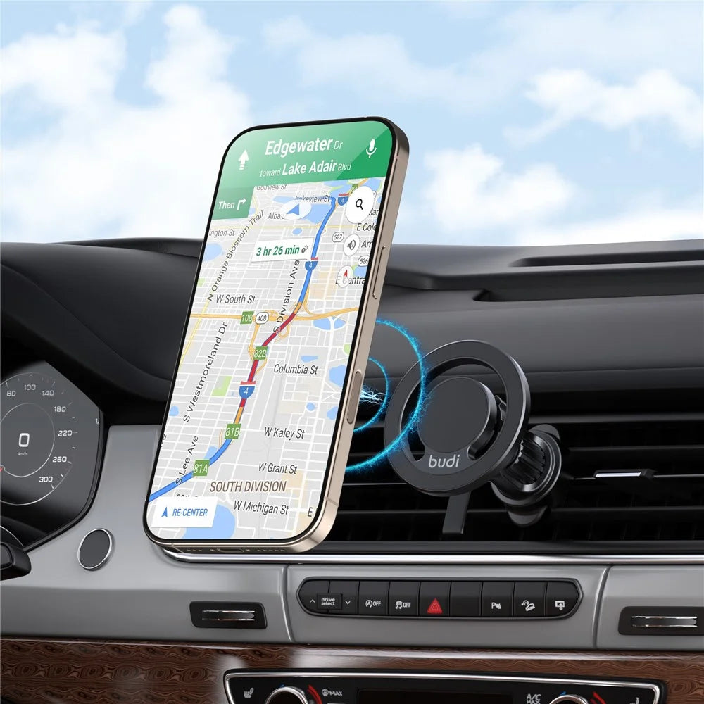 BUDI CM588B Car Air Vent Magnetic Phone Mount 360 Degree Rotation Cellphone Bracket - 3