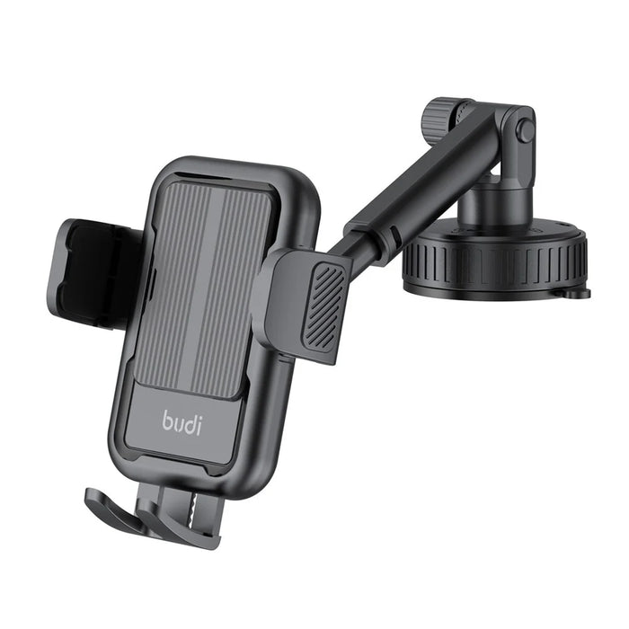 BUDI CM590B Suction Cup Base Car Mount Phone Holder One Hand Operation Adjustable Cellphone Bracket - 4
