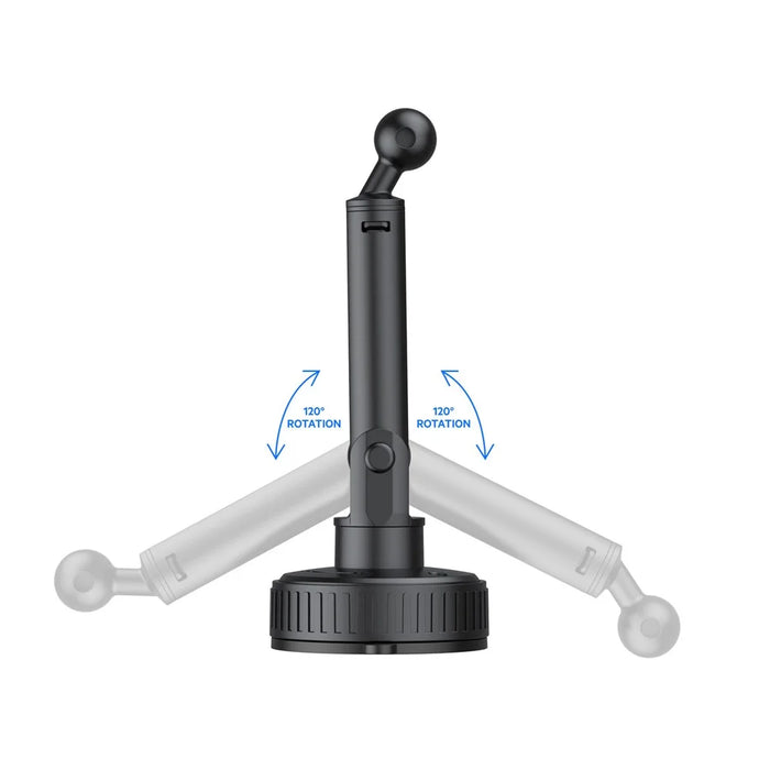 BUDI CM590B Suction Cup Base Car Mount Phone Holder One Hand Operation Adjustable Cellphone Bracket - 6
