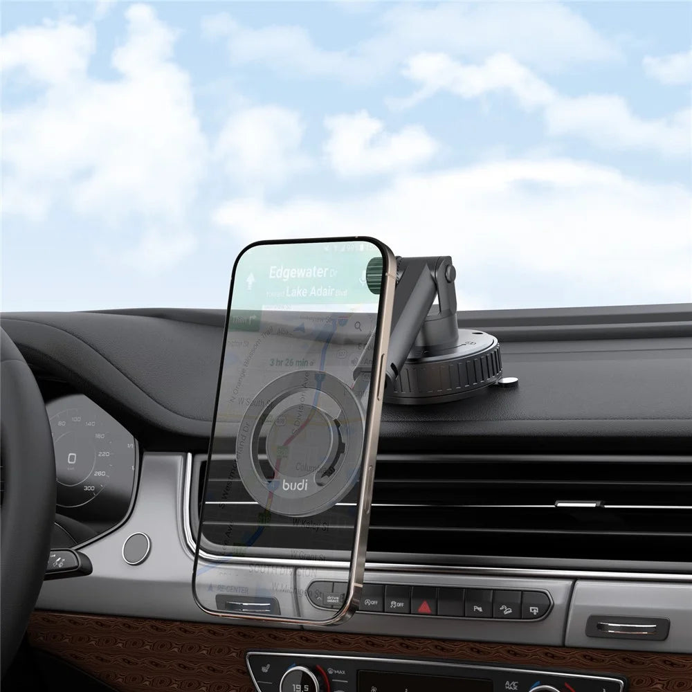 BUDI CM591B Adjustable Magnetic Phone Mount for Car 360 Degree Rotation Suction Cup Base Cellphone Holder - 3