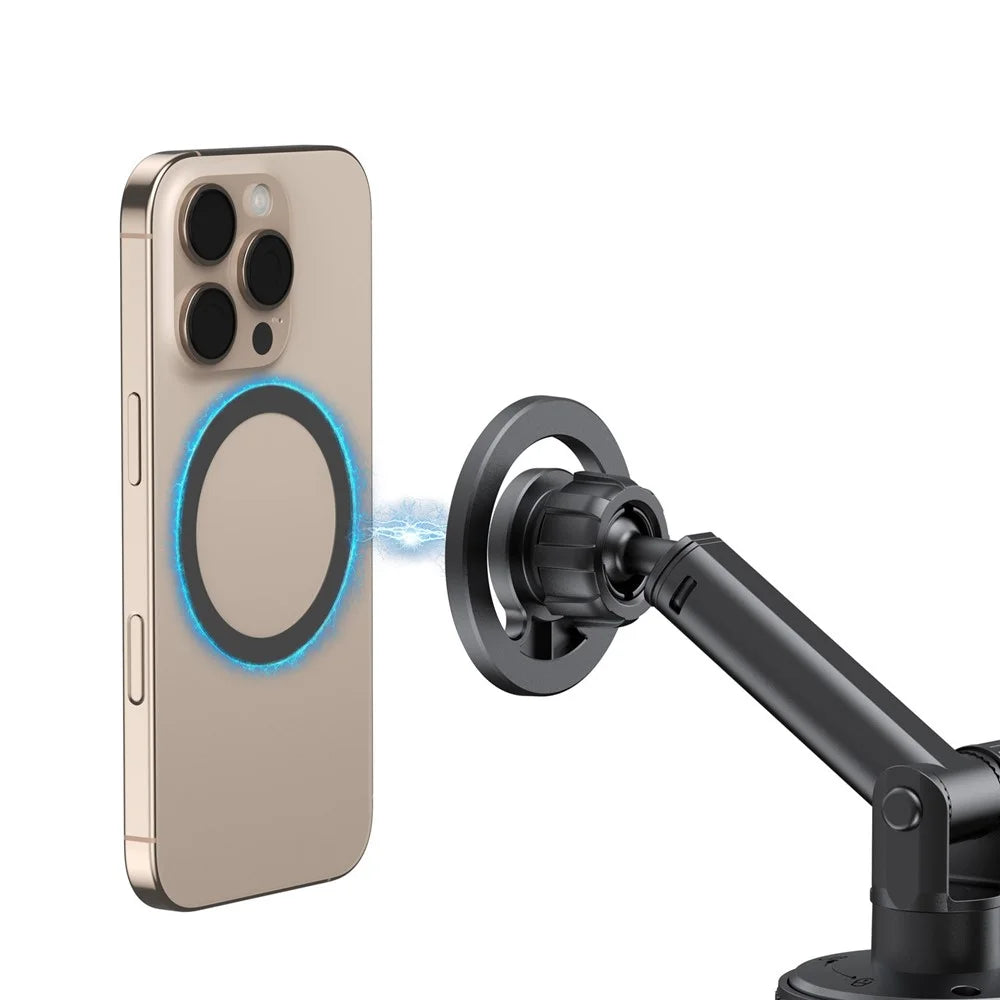 BUDI CM591B Adjustable Magnetic Phone Mount for Car 360 Degree Rotation Suction Cup Base Cellphone Holder - 4