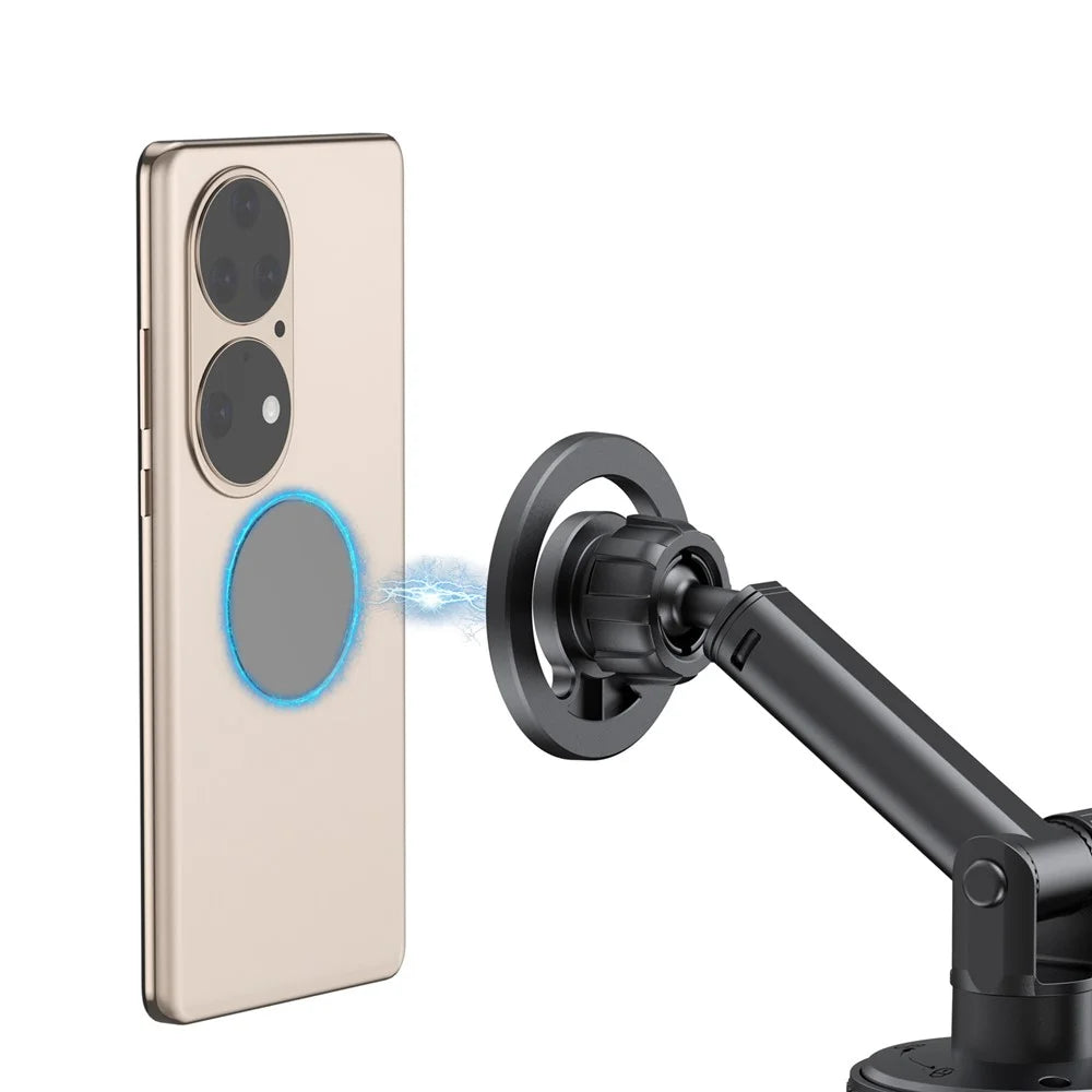 BUDI CM591B Adjustable Magnetic Phone Mount for Car 360 Degree Rotation Suction Cup Base Cellphone Holder - 5