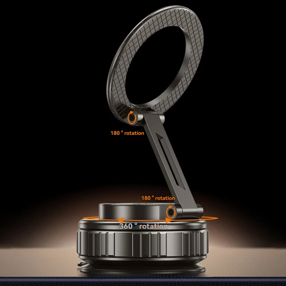 SSX Magnetic Phone Holder 360° Rotating Suction Cup Car Dashboard Adjustable Phone Mount Sand - Black - 6