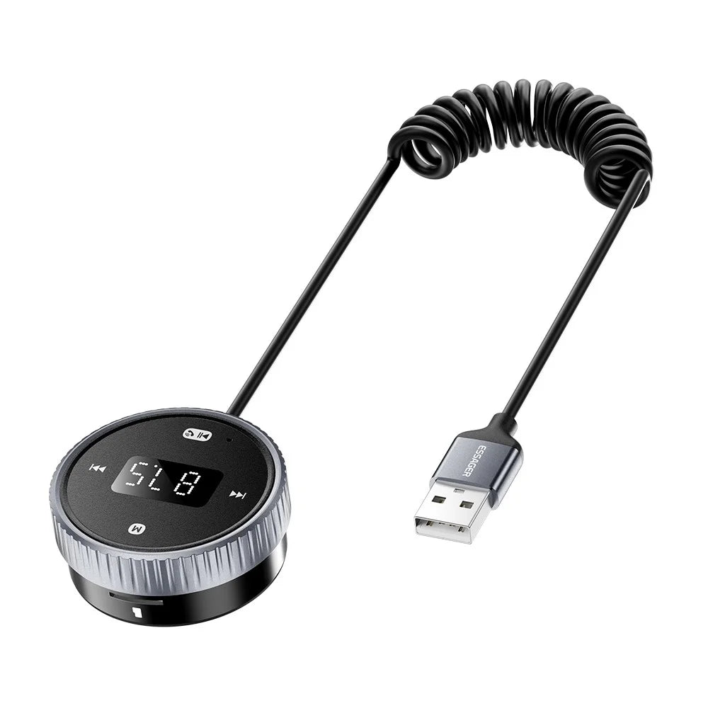 ESSAGER EBTFM-HS0G-P Bluetooth-compatible FM Transmitter Adapter 5.3 Version Hands-Free Calling - 1