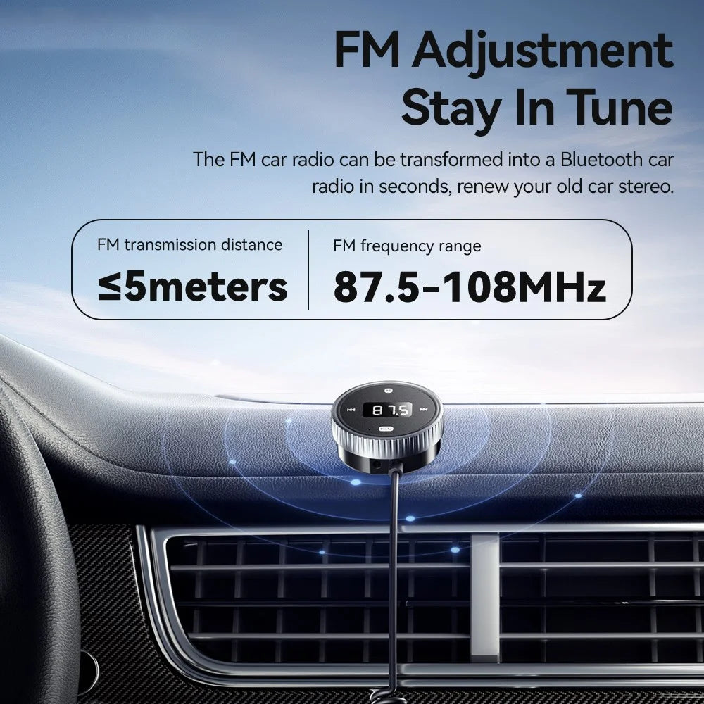 ESSAGER EBTFM-HS0G-P Bluetooth-compatible FM Transmitter Adapter 5.3 Version Hands-Free Calling - 6
