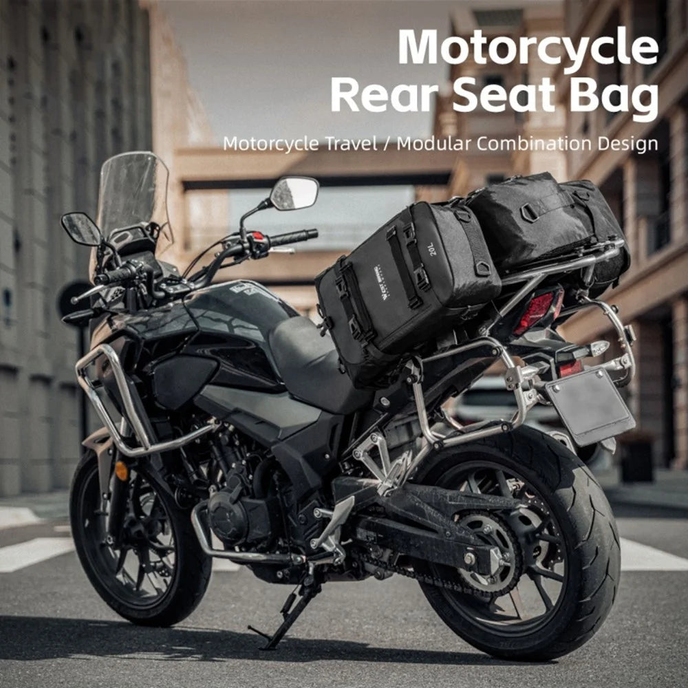 WEST BIKING 20L Large Capacity Motorcycle Side Bag Full Open Riding Bag Anti-Slip Mesh Pocket for Motorbike Travel - 4