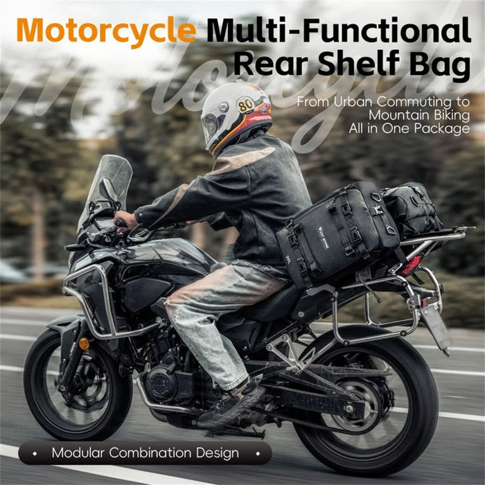 WEST BIKING 30L Large Capacity Motorcycle Side Bag Full Open Riding Bag Anti-Slip Mesh Pocket for Motorbike Travel - 4