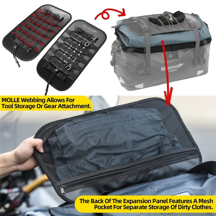 RHINOWALK MYS2403 40L Expandable Motorcycle Rear Seat Waterproof Bag MOLLE Motorbike Luggage Bag - 4