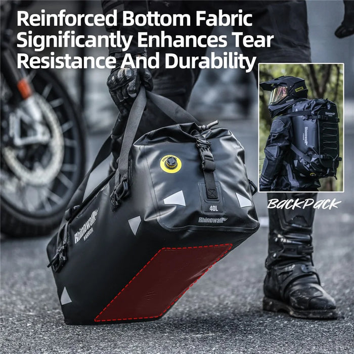 RHINOWALK MYS2405 65L Expandable Motorcycle Rear Seat Waterproof Bag MOLLE Motorbike Luggage Bag - 6