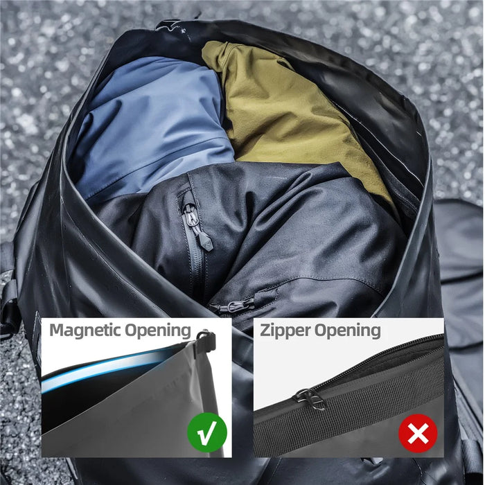 RHINOWALK MYS2405 65L Expandable Motorcycle Rear Seat Waterproof Bag MOLLE Motorbike Luggage Bag - 7