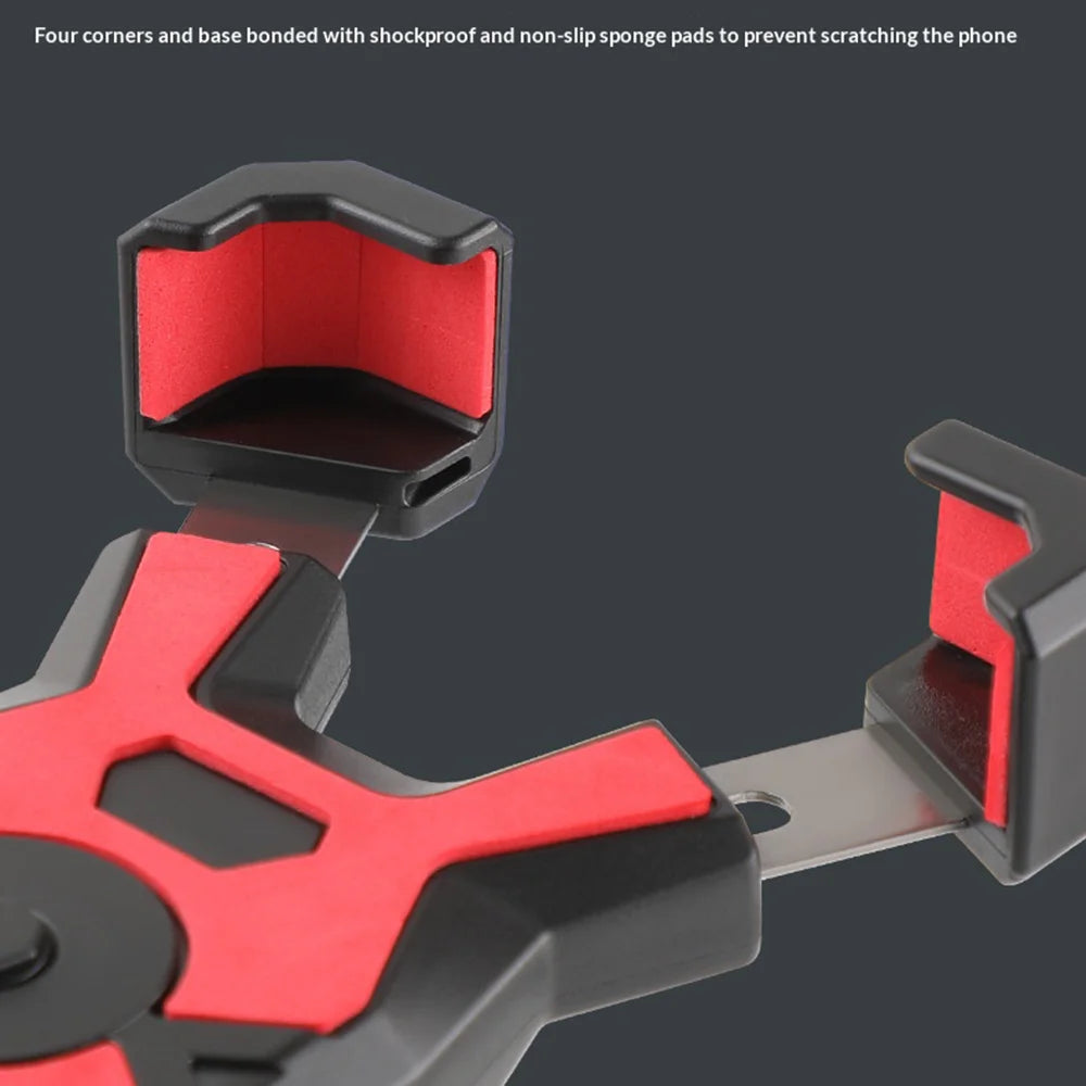 BENGGUO 4-Claw Bicycle Phone Mount 360 Degree Rotation Shockproof Motorcycle Cell Phone Bracket - Handlebar Mount/Black - 6