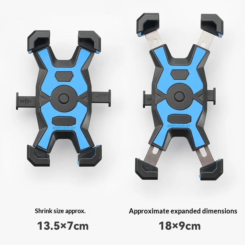 BENGGUO 4-Claw Bicycle Phone Mount 360 Degree Rotation Shockproof Motorcycle Cell Phone Bracket - Handlebar Mount/Black - 7
