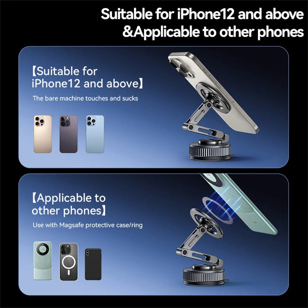 USAMS ZJ087 3-Axis Foldable Cellphone Bracket Vacuum Suction Mount Car Magnetic Phone Holder - 6
