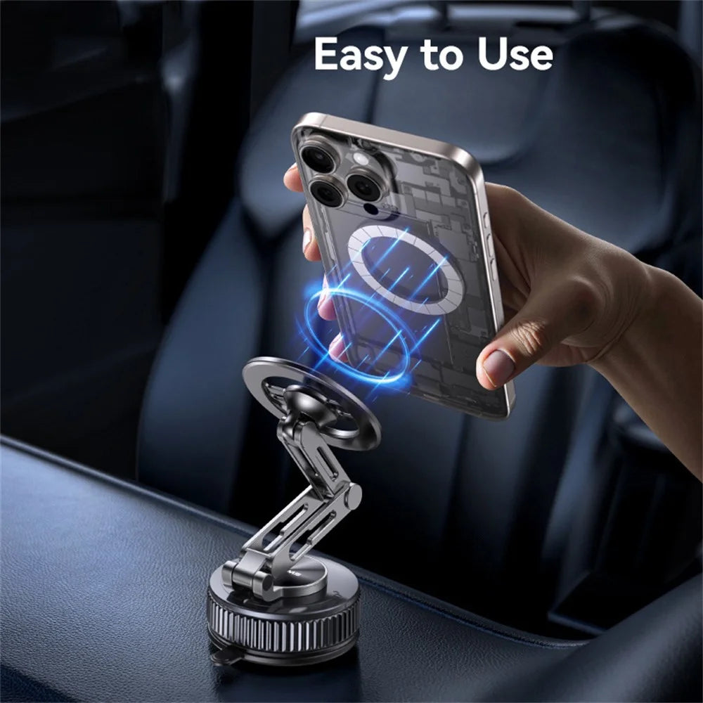 USAMS ZJ087 3-Axis Foldable Cellphone Bracket Vacuum Suction Mount Car Magnetic Phone Holder - 7