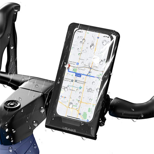 USAMS ZJ083 Waterproof Cycling Phone Holder Bike Handlebar Mount Touch Screen Compatible Phone Pouch - 1