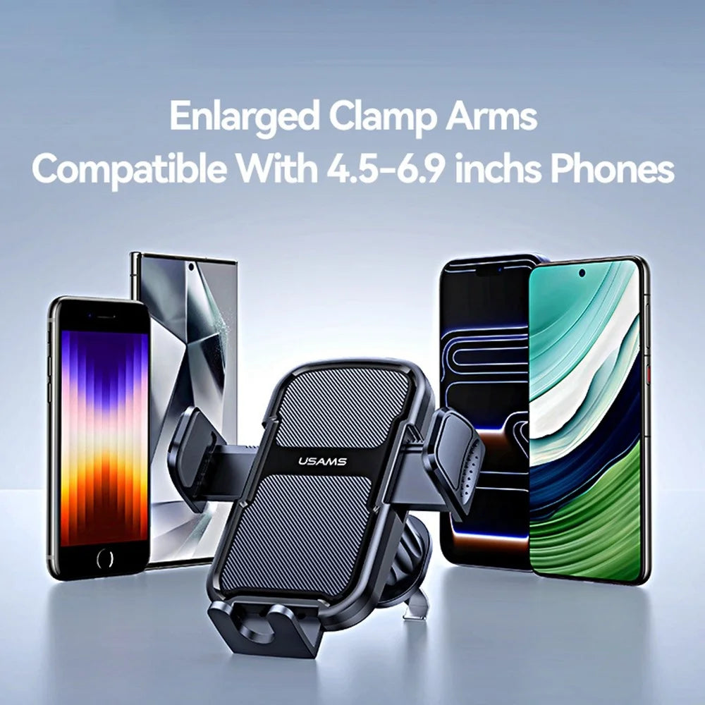 USAMS ZJ085 Air Vent Car Phone Holder One Touch Lock Release Rotating Phone Mount with Alloy Hook - 7