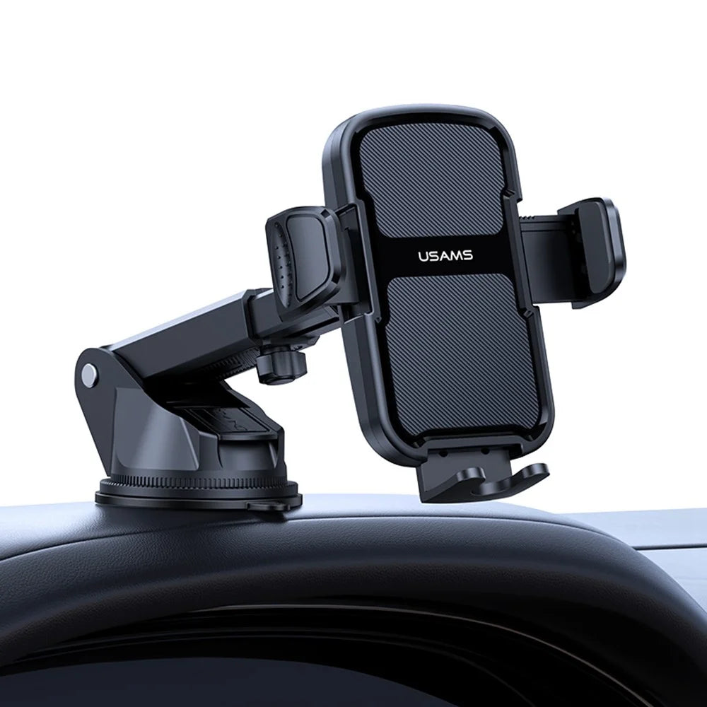 USAMS ZJ086 Car Dashboard Phone Mount One-Touch Release Rotating Phone Holder Support Horizontal / Vertical Views - 2