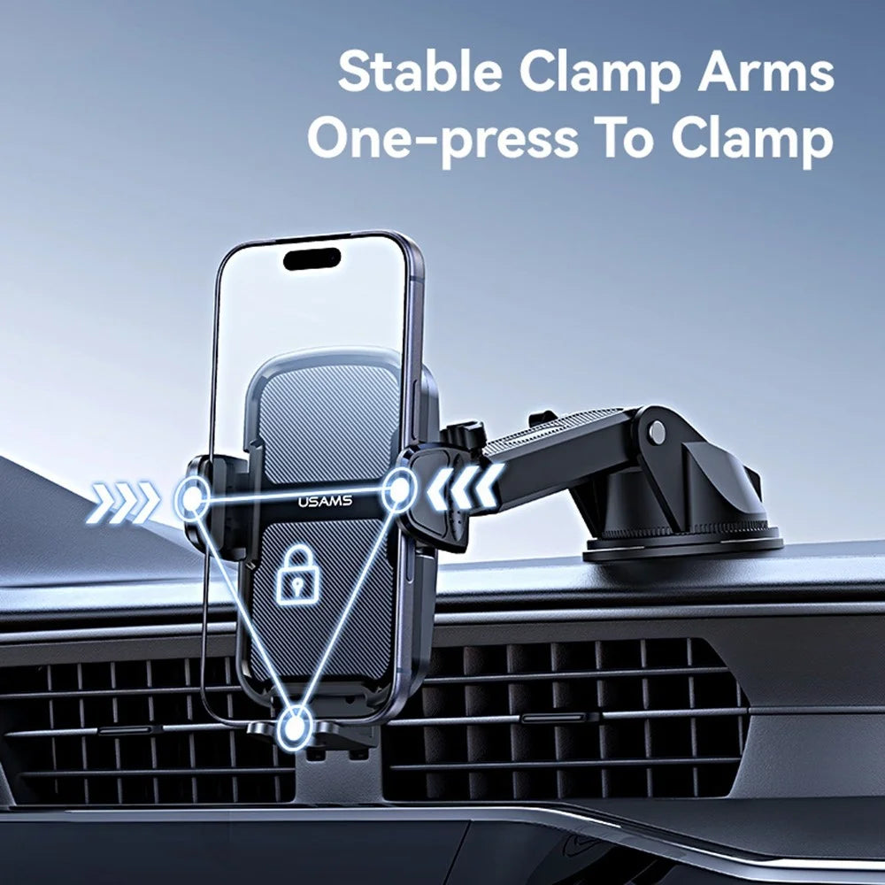 USAMS ZJ086 Car Dashboard Phone Mount One-Touch Release Rotating Phone Holder Support Horizontal / Vertical Views - 5