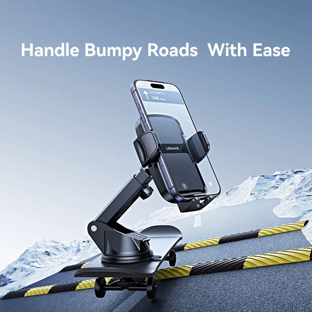 USAMS ZJ086 Car Dashboard Phone Mount One-Touch Release Rotating Phone Holder Support Horizontal / Vertical Views - 6