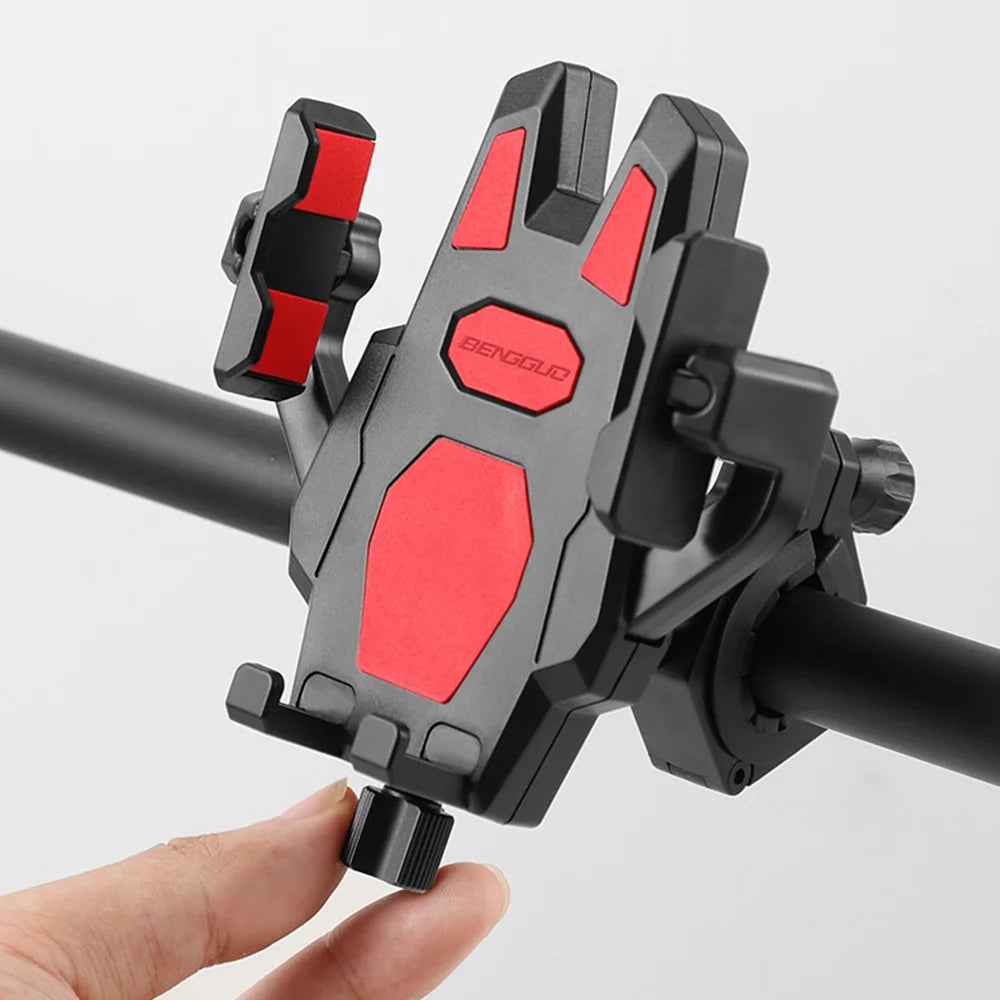 BENGGUO BG-1121 Bicycle Motorcycle Phone Holder 360-Degree Rotating Phone Mount for 55-95mm Devices Navigation Holder - Black Handlebar Style - 3