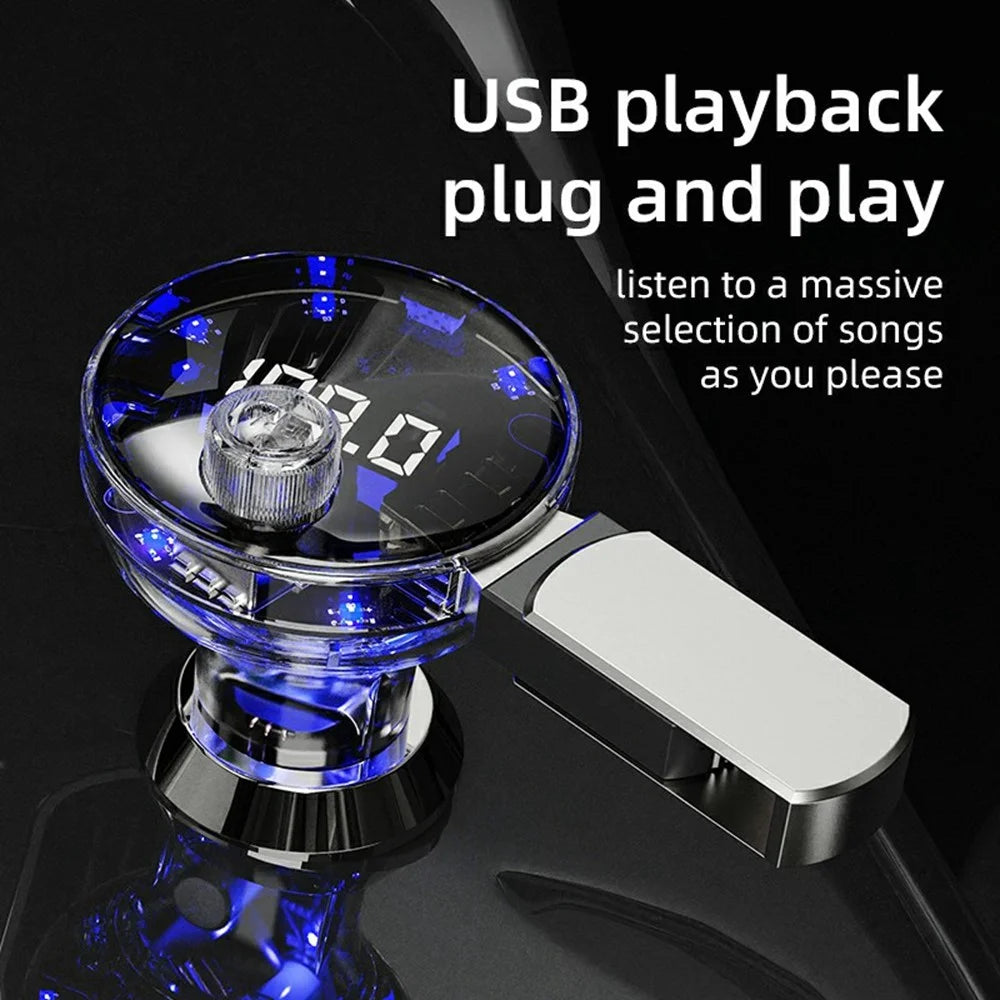 C10 Multifunctional Car MP3 Player Adapter BT Hands-Free FM Transmitter Car Charger with USB / Type-C Ports - Black - 6