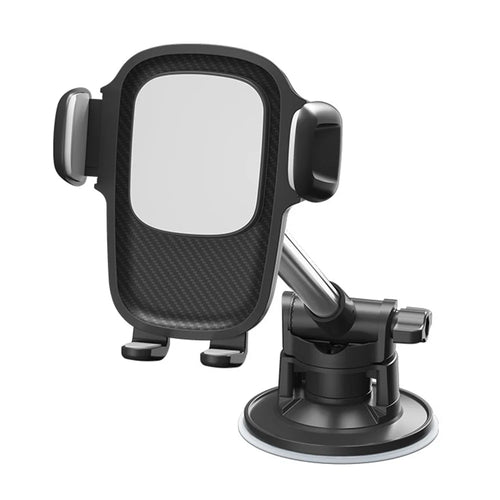 HS17+C17 Car Phone Holder Dashboard Windshield Suction Cup Mount 360 Degree Rotatable Cellphone Bracket - Black+Silver - 1