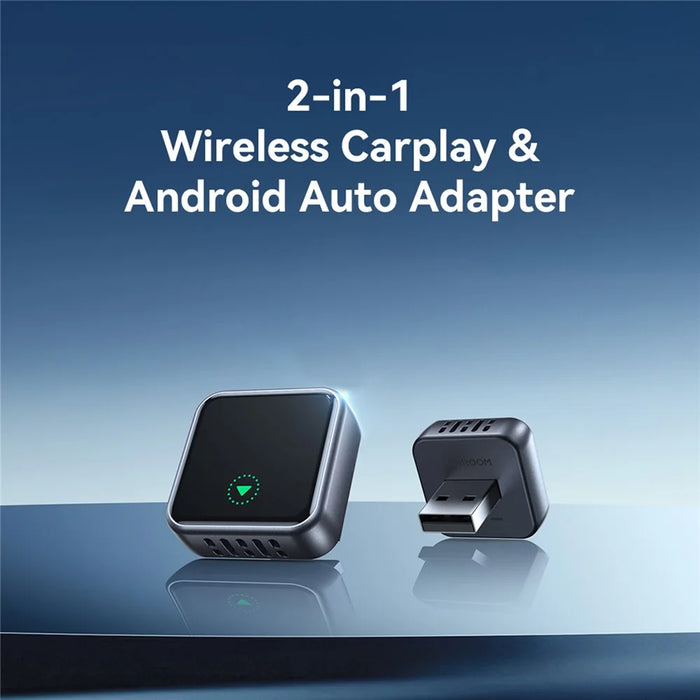 JOYROOM JR-CP3 2 in 1 Wireless CarPlay Android Auto Adapter Fast Auto-Connect USB-A Dongle - Black - 2