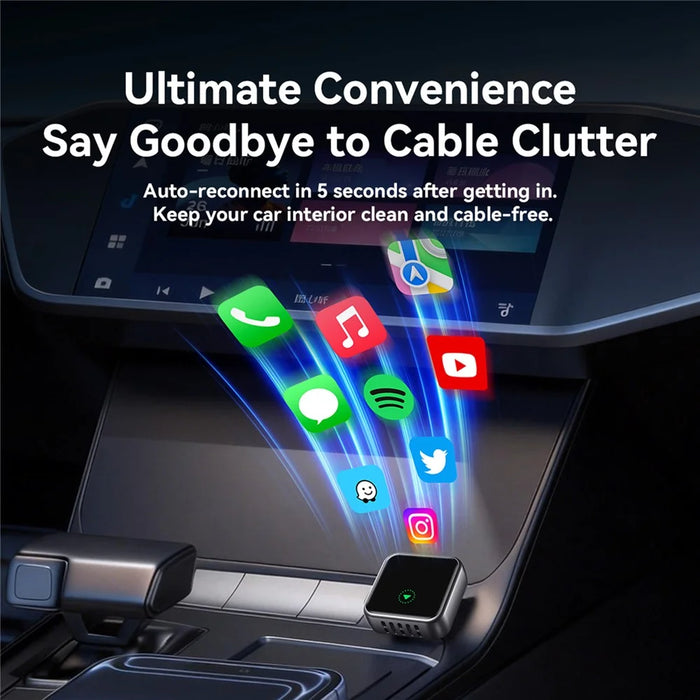 JOYROOM JR-CP3 2 in 1 Wireless CarPlay Android Auto Adapter Fast Auto-Connect USB-A Dongle - Black - 4
