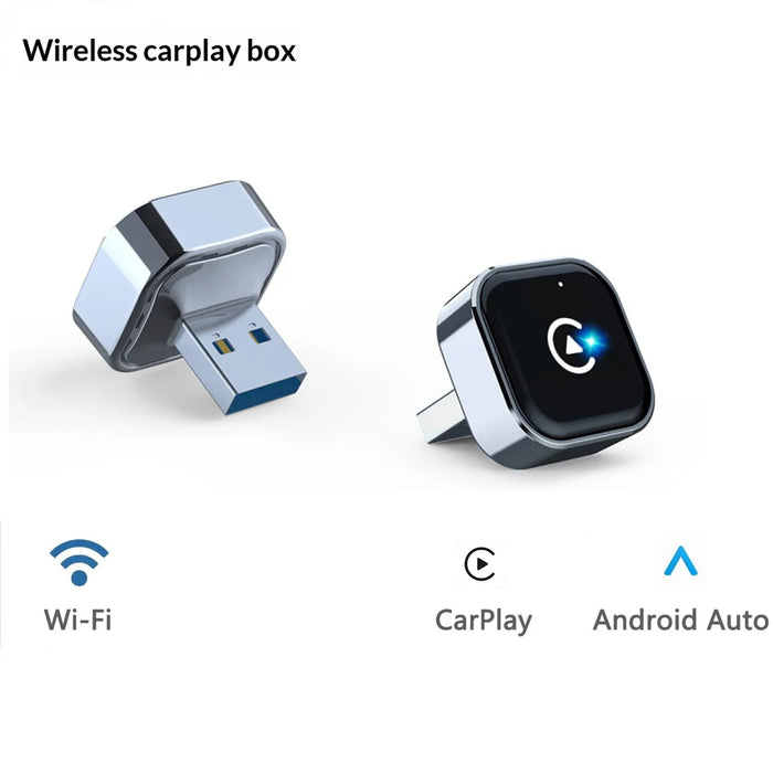 K16C Mini USB Dongle Plug and Play 2 in 1 Wired to Wireless CarPlay Android Auto Adapter - 2