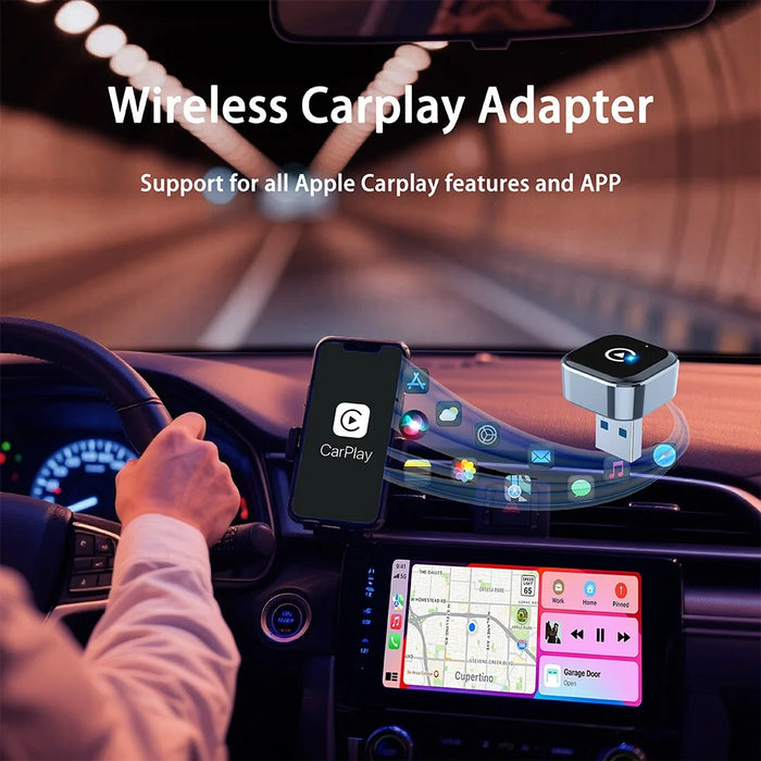 K16C Mini USB Dongle Plug and Play 2 in 1 Wired to Wireless CarPlay Android Auto Adapter - 4
