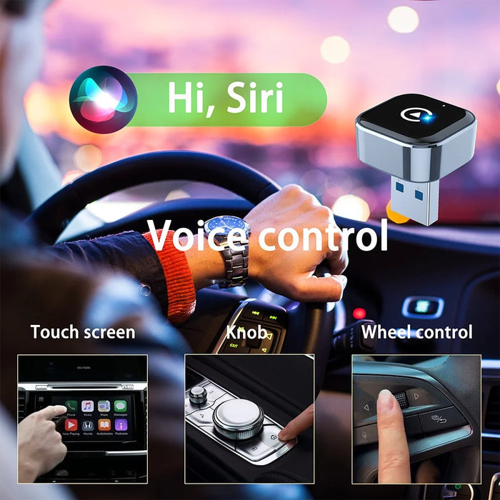 K16C Mini USB Dongle Plug and Play 2 in 1 Wired to Wireless CarPlay Android Auto Adapter - 6