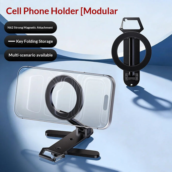 Magnetic Phone Stand 360 Degree Rotating Aluminum Alloy Foldable Car Mount Cellphone Holder - 6