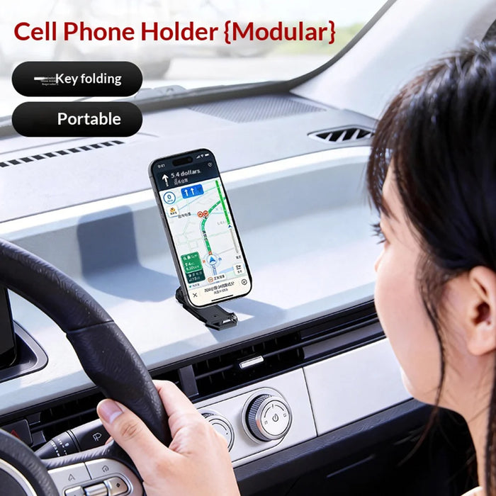 Magnetic Phone Stand 360 Degree Rotating Aluminum Alloy Foldable Car Mount Cellphone Holder - 7