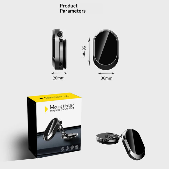 C72 Adhesive Dashboard Phone Holder 360 Degree Rotating Car Mount Magnetic Cellphone Stand - Black - 6