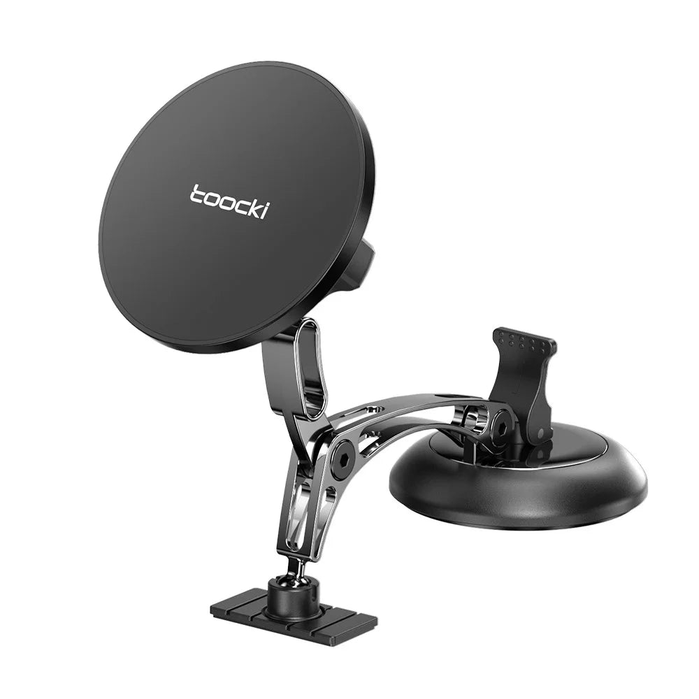 TOOCKI W12 Magnetic Car Mount 3-Axis Adjustment Vacuum Suction Dual-Mode Stable Phone Holder for Dashboard - 1