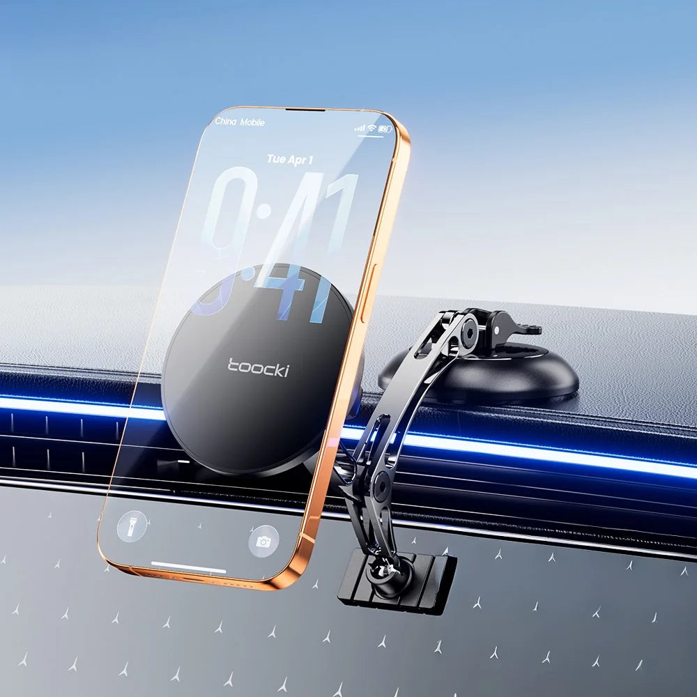 TOOCKI W12 Magnetic Car Mount 3-Axis Adjustment Vacuum Suction Dual-Mode Stable Phone Holder for Dashboard - 7