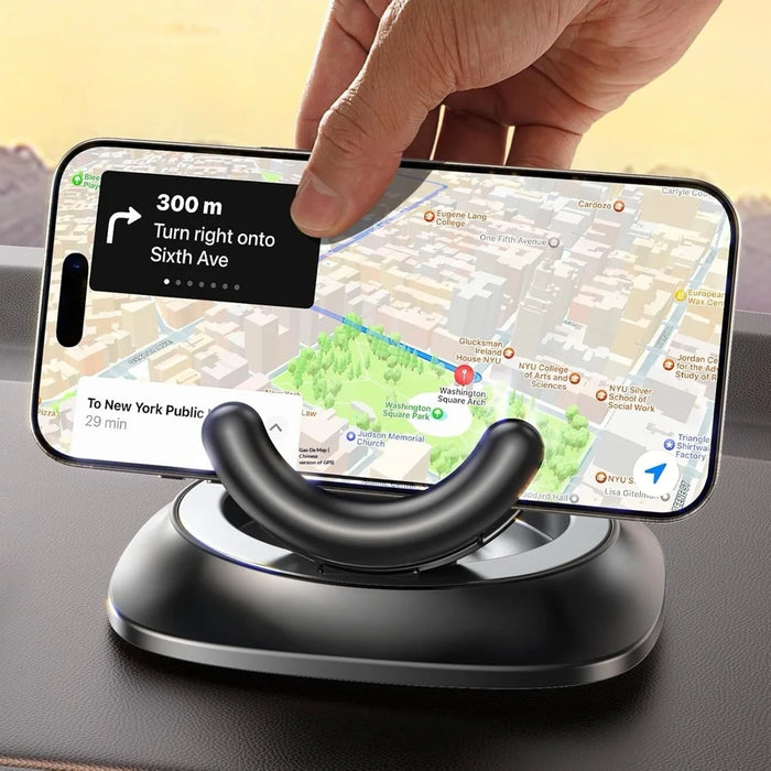 S07 Car Dashboard Phone Holder 360 Degree Rotation Nano Gel Mount for Vehicle Navigation - Black - 2