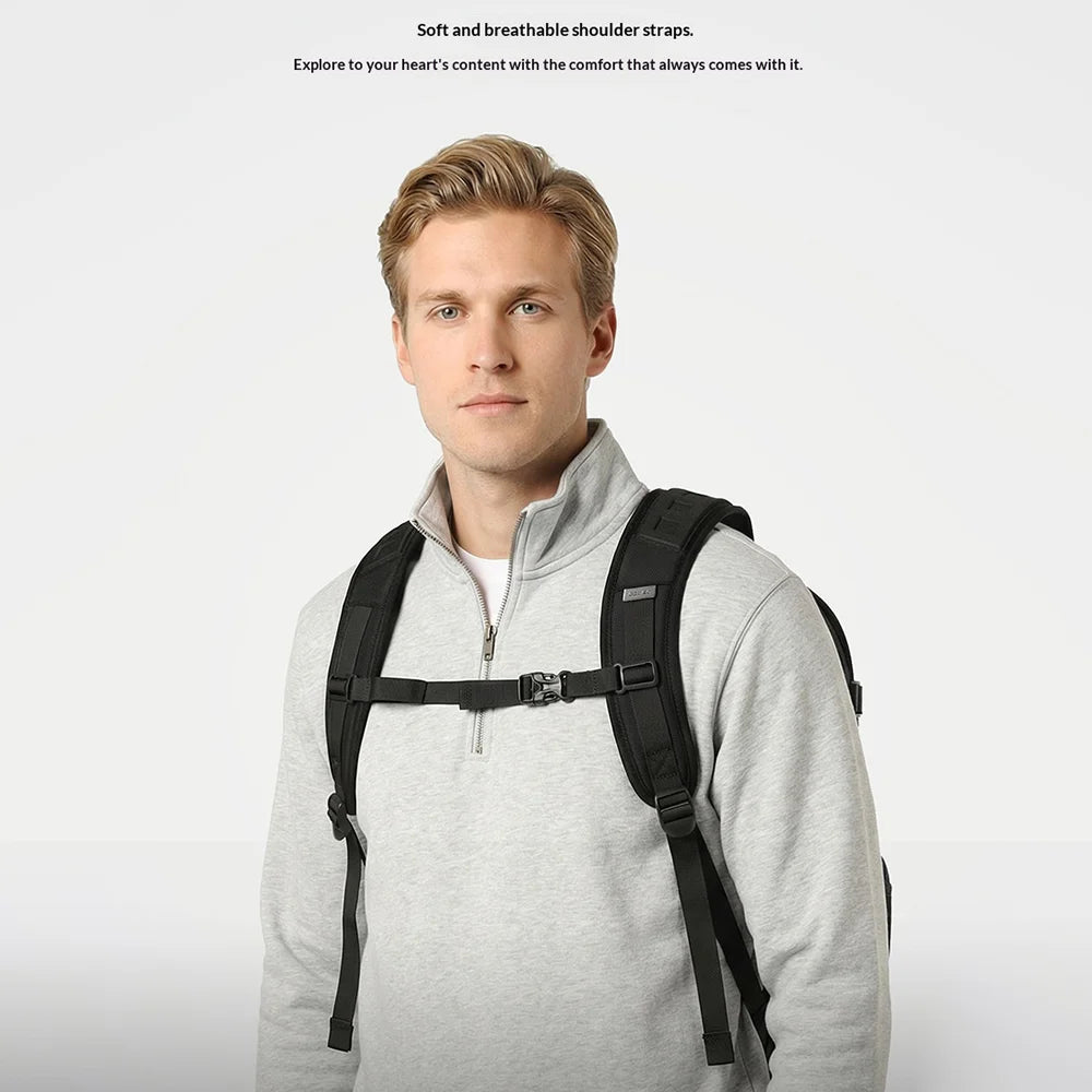 OZUKO 9920 Waterproof Backpack 23L Large Capacity Laptop Shoulder Bag Multi-Functional Travel Backpack for Business Men - Black - 6