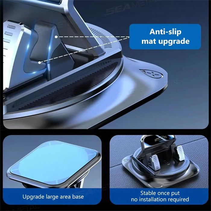 Car Dashboard Mount Cellphone Stand Automatic Locking 360 Degree Rotation Anti-slip Phone Holder - 7