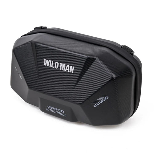 WILD MAN GD800 4L Electric Bike Rear Seat Bag EVA Hard Shell Waterproof Tail Box with Lock for E-bike Motorcycle - Black - 1